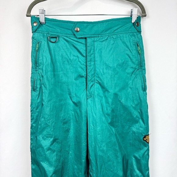Descente Vintage Mens Sz 34 Teal Ski Snowboard Pants Insulated Full Side Zip Y2K - Picture 2 of 13